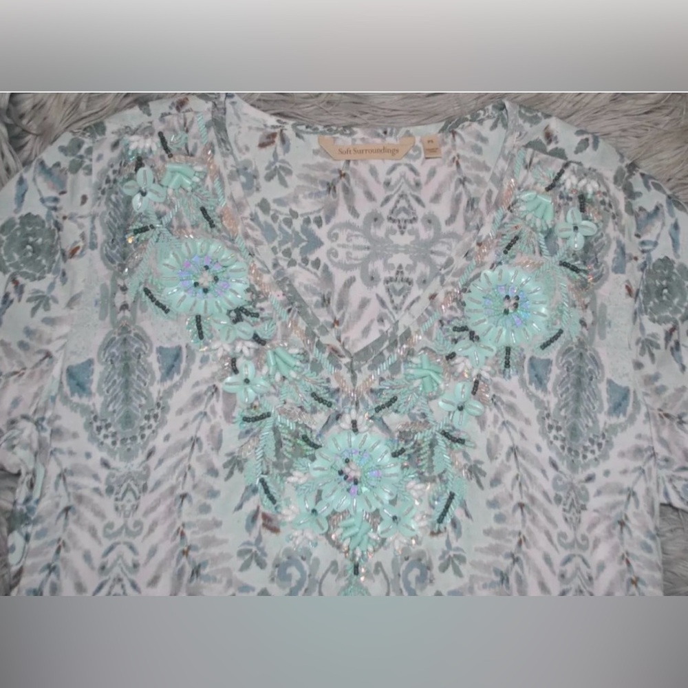 SOFT SURROUNDINGS Amirah Beaded Caftan Maxi Dress size PS Never Worn - Picture 5 of 5